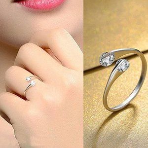 High quality resizable 925 sterling silver cubic zirconia fashion ring RESIZABLE